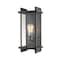 Z-Lite Fallow 1 Light Outdoor Wall Sconce, Black And Clear Seedy 565M-BK - alternate 1